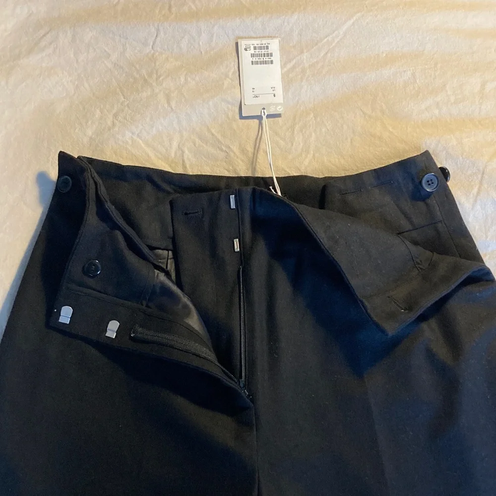 Tall COS wool blend black trousers - Picture 1 of 12